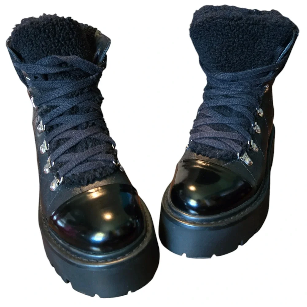 Steve Madden Reyen Leather Boots Size 6.5 - Picture 2 of 5